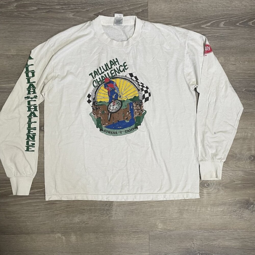 Vintage Tallulah Challenge Long Sleeve T-Shirt Men’s Large 90s Event Tee Outdoor